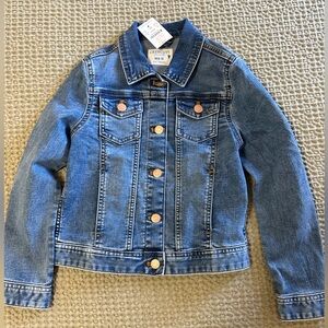 JCrew Crewcuts Denim Jean Jacket Blue Cotton Stretch  Girls Size M (8-9)